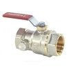 Кран шаровой DADO латунь со спускником R910S никель Ду 40 Ру35 ВР 1 1/2" рычаг красный полнопроходной со спускником Giacomini R910SX007, миниатюра — 1