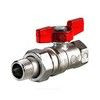 Кран шаровой латунь хром R259D Ду 15 Ру42 ВР/"американка" бабочка красная Giacomini R259X003 — 1