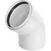 Отвод НПВХ белый Дн 110х87гр б/нап бесшумный в/к ШУМЭКС Хемкор 2391057, миниатюра — 1