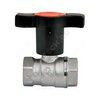 Кран шаровой латунь хром R251TH Ду 15 Ру42 ВР с Т-рукояткой красной удлиненная ручка Giacomini R251X053, миниатюра — 6