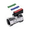 Кран шаровой латунь хром мини R690 Ду 15 Ру16 ВР флажок красный/синий/зеленый с набором цветных вставок Giacomini R690X003, миниатюра — 0