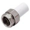Муфта трубная PP-R комбинированная разъемная белая Дн 20х1/2" Ру25 наруж пайка/ВР RTP (РосТурПласт) 14281