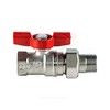 Кран шаровой латунь хром R259D Ду 32 Ру35 ВР/"американка" бабочка красная Giacomini R259X009, миниатюра — 14