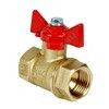 Кран шаровой латунь 11Б27фт1М Ду 15 Ру40 ВР бабочка красная VALFEX VF.217.LB1.012.N/P59, миниатюра — 0