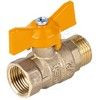Кран шаровой латунь газ Стандарт Ду 15 Ру40 ВР/НР полнопроходной бабочка Dist 421Б — 1