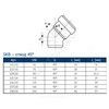 Отвод PP-MD бесшумная светло-серый Skolan Safe SKB Дн 160х45гр (DN160) б/нап в/к Ostendorf 337120, миниатюра — 1