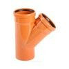 Тройник НПВХ коричневый Дн 200х160х87гр б/нап в/к 2481129, миниатюра — 6