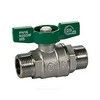 Кран шаровой латунь хром R253W Ду 32 Ру35 НР бабочка зеленая Giacomini R253WX006