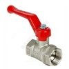 Кран шаровой латунь никель 11Б27фт1М Ду 20 Ру40 ВР рычаг красный VALFEX VF.214.NR1.034.N/P59 — 2