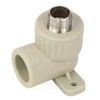 Угольник PP-R комбинированный серый Дн 20х1/2" НР с креплением VALFEX 10121020Г, миниатюра — 0