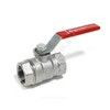 Кран шаровой латунь хром R250D Ду 32 Ру35 ВР рычаг красный Giacomini R250X006, миниатюра — 2